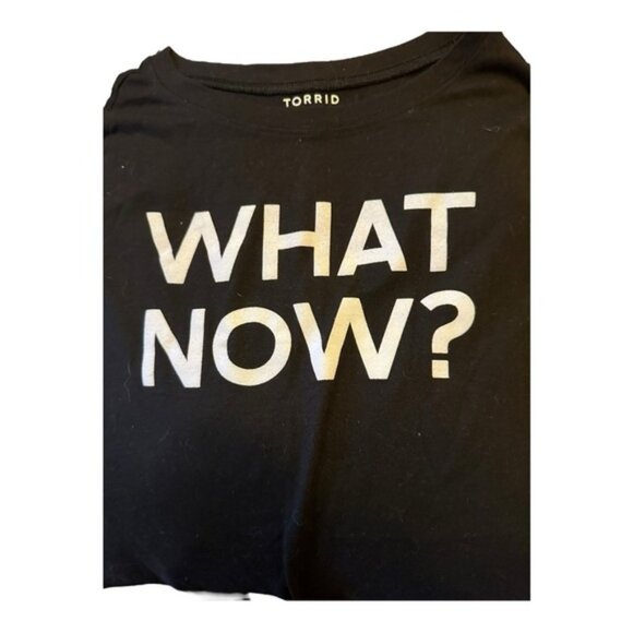 Women’s torrid 1 What Now Black Classic Fit Signature Jersey Crew Tee 14 16 1X - Picture 7 of 9